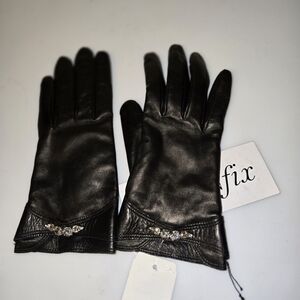 Portolano Black Leather Gloves